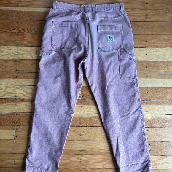 STUSSY Faded Pink Baggy Carpenter Pants - Picture 2 of 9